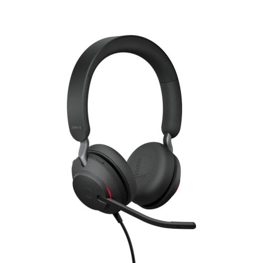 Auriculares Jabra Evolve2 40 SE con cable USB-C para llamadas y música con Cancelación de Ruido pasiva, micrófono y Busy