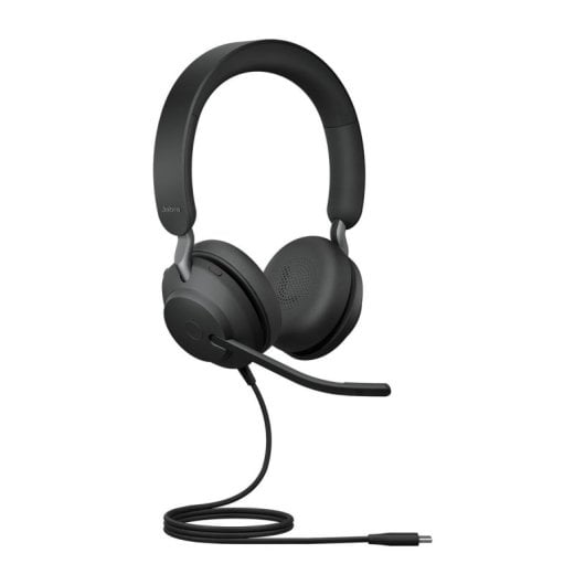 Auriculares Jabra Evolve2 40 SE con cable USB-C para llamadas y música con Cancelación de Ruido pasiva, micrófono y Busy
