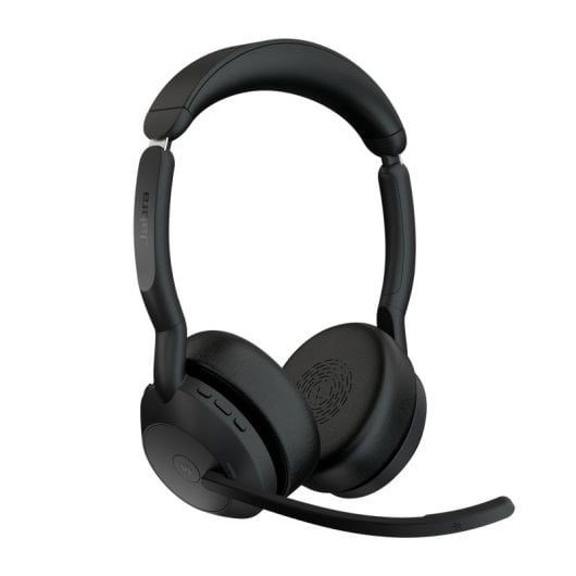 Jabra Evolve2 55 Casque sans fil et filaire pour centre d'appels avec base de chargement Noir