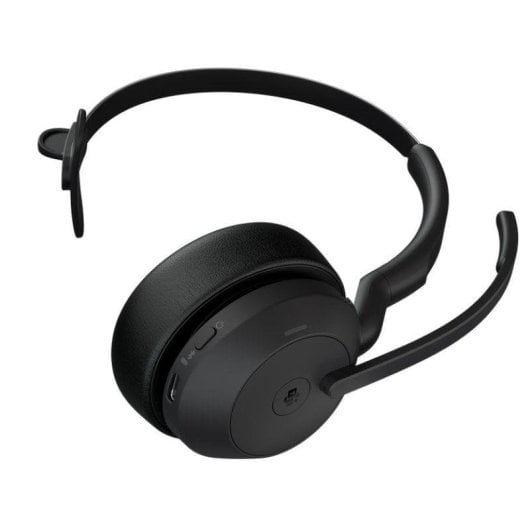 Auriculaires Jabra Evolve2 55 sans fil Bluetooth avec Réduction de Bruit, Microphone Boom, pour bureau et appels, noir