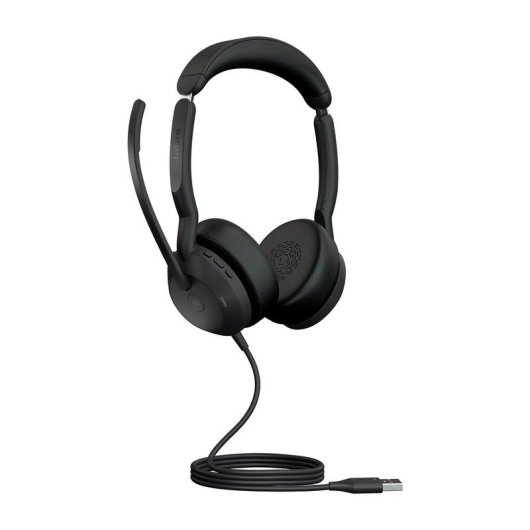 Auriculares Jabra Evolve2 50 sem fios e com fio Bluetooth para escritório com Cancelamento de Ruído pretos