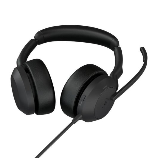 Auriculares Jabra Evolve2 50 sem fios e com fio Bluetooth para escritório com Cancelamento de Ruído pretos