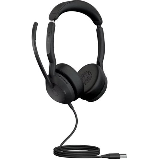 Auriculares Jabra Evolve2 50 sem fios e com fio Bluetooth para escritório com Cancelamento de Ruído pretos