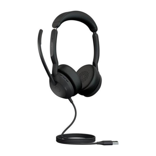 Casque Jabra Evolve2 50 avec câble USB-A, Bluetooth 5.2, ANC, usage bureau, noir