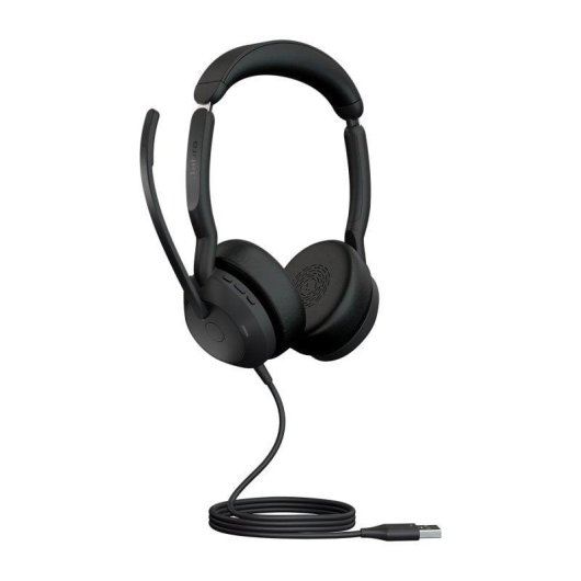 Auriculares Jabra Evolve2 50 con cable USB-A, Cancelación Activa de Ruido, Oficina Negro