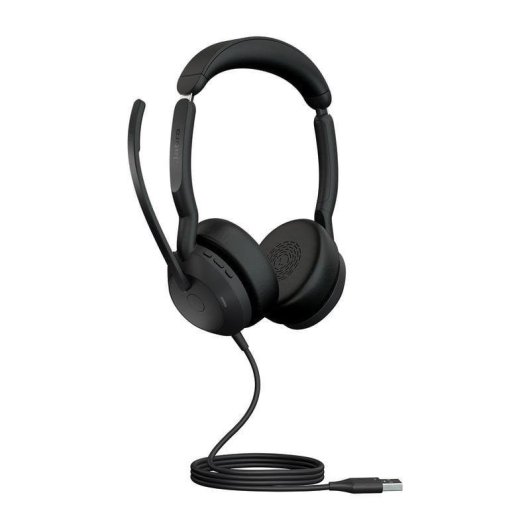 Casque Jabra Evolve2 50 avec câble USB-A, Bluetooth 5.2, ANC, usage bureau, noir