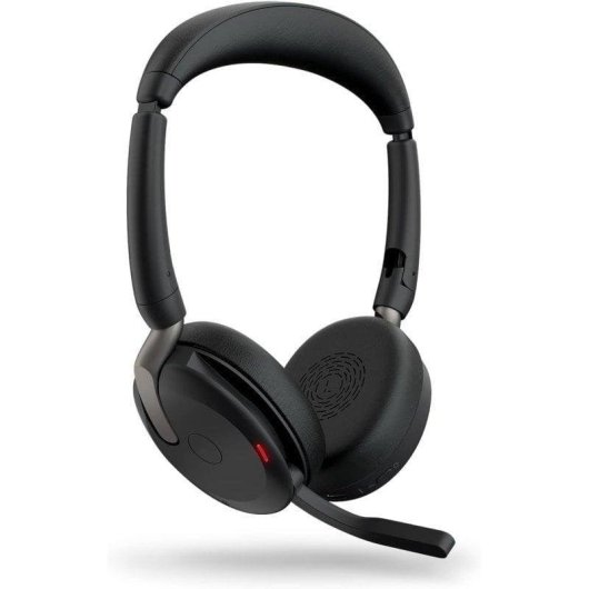 Auriculares Jabra Evolve2 65 Flex sem fios Bluetooth com Cancelamento de Ruído, microfone boom, dobrável, preto