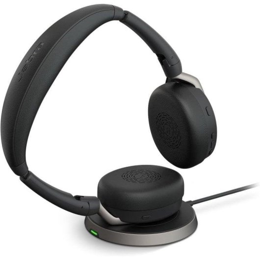 Auriculares Jabra Evolve2 65 Flex sem fios Bluetooth com Cancelamento de Ruído, microfone boom, dobrável, preto