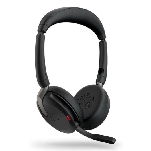 Auriculares Jabra Evolve2 65 Flex sem fios Bluetooth com Cancelamento de Ruído, microfone boom, dobrável, preto