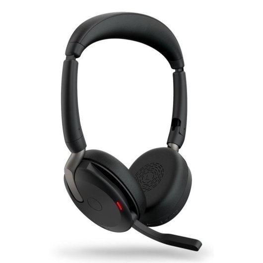 Auriculares Jabra Evolve2 65 Flex sem fios Bluetooth com Cancelamento de Ruído, microfone boom, dobrável, preto
