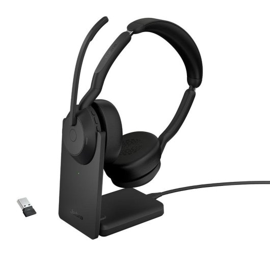 Casque Jabra Evolve2 55 Bluetooth sans fil avec ANC pour bureau noir