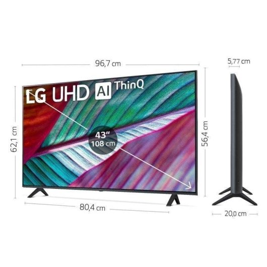 TV LG LED 43UR781C0LK 43" 4K UltraHD 50Hz Smart TV WebOS HDR10 HLG Wi-Fi