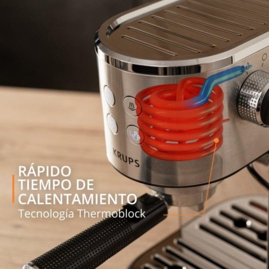 Cafetière expresso Krups Virtuoso+ XP444C10 1L 15 Bars avec mousseur
