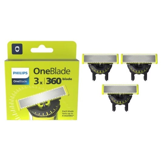 C lâmina de esmalte Philips QP430/50 OneBlade 360 flexível x3 rosto e corpo