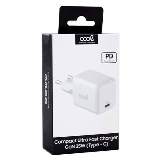 Cool Carregador Doméstico Universal Ultra Fast PD Tipo-C 35W Branco