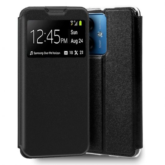 Coole schlichte schwarze Flip-Cover-Hülle für Motorola Moto G14