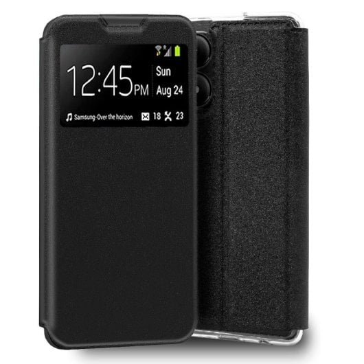 Custodia Flip Cover nera liscia e fantastica per ZTE Blade A33s