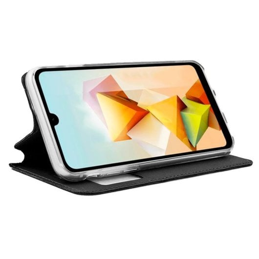 Custodia Flip Cover nera liscia e fantastica per ZTE Blade A33s