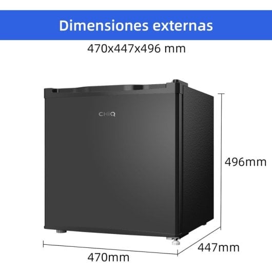 CHiQ CSD46D4E Frigorífico Mini 46L E Acero Inoxidable Negro