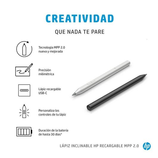 Caneta Inclinável Recarregável HP MPP 2.0 Preta