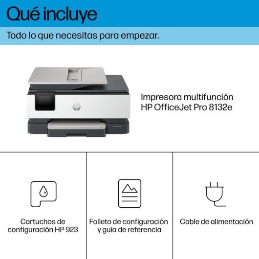 HP OfficeJet Pro Stampante multifunzione HP 8132e, Colore, Stampante per Casa, Stampa, copia, scansione, fax, idonea a HP Instant Ink; alimentatore automatico di documenti; touchscreen; Modalità silenziosa; Stampa tramite VPN con HP+