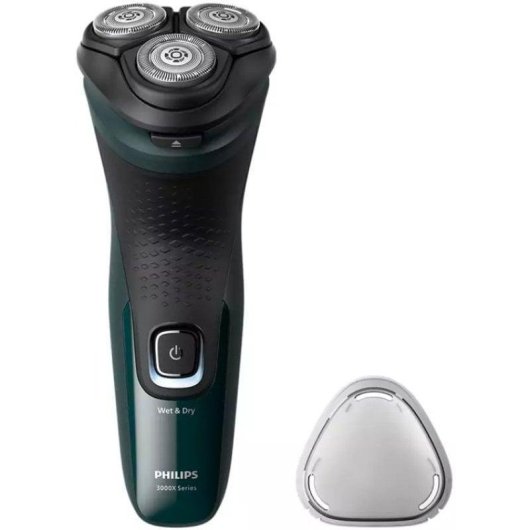 Rasoio Elettrico Viso Philips Shaver 3000X Series X3002/00 Senza Filo 40min Funzionamento a Umido 3 Testine Rifinitore
