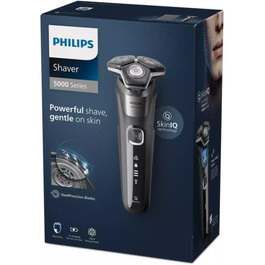 Máquina de Barbear Facial Philips Series 5000 S5887/10 Recarregável 60min Seco e Molhado 3 Lâminas Carga Rápida