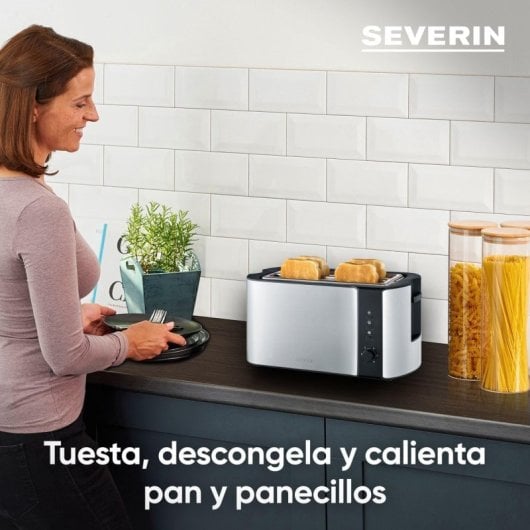 Severin AT 2590 Toaster 2 Scheibe(n) 1400 W Schwarz, Silber
