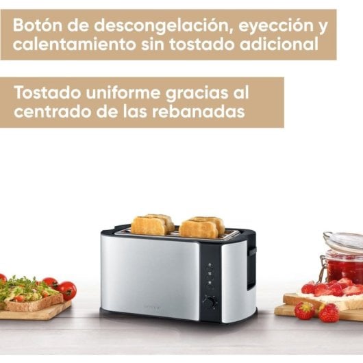 Severin AT 2590 Toaster 2 Scheibe(n) 1400 W Schwarz, Silber