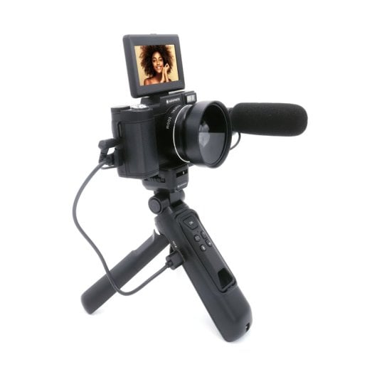 Agfa Photo Vlogging Kit VLG-4K Câmera/Tripé Powerbank/Controle Remoto/Microfone