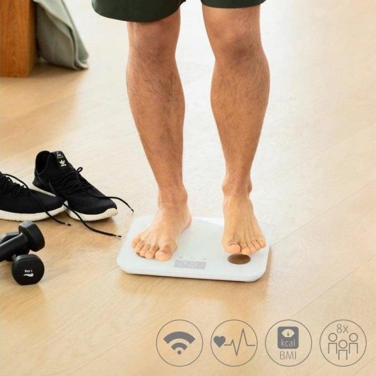 Balança Bioimpedância Medisana BS 600 Connect Até 180 kg 8 Utilizadores WiFi Bluetooth