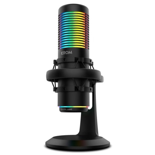 Krom Kaze Micrófono Condensador para Streaming RGB Negro