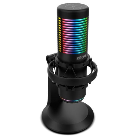 Krom Kaze Micrófono Condensador para Streaming RGB Negro