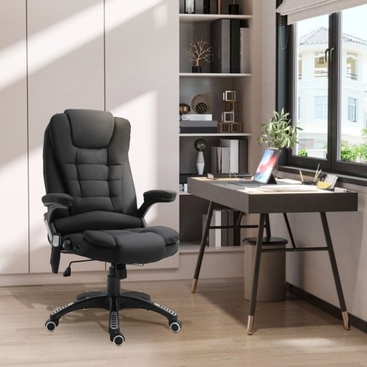 Vinsetto Silla De Masaje Reclinable Con 6 Puntos De Masaje 68x72x110-120cm Negro