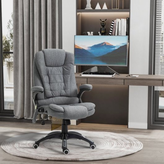 Vinsetto Silla De Masaje Reclinable Con 6 Puntos De Masaje 68x72x110-120 Cm Gris