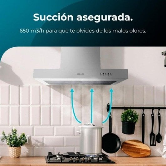 Campana extractora Cecotec Bolero Flux TM 606500 Canalizado 60cm inox LED