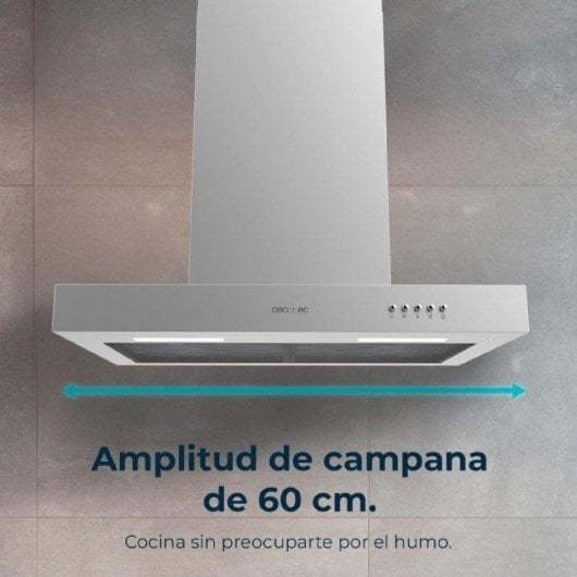 Campana extractora Cecotec Bolero Flux TM 606500 Canalizado 60cm inox LED