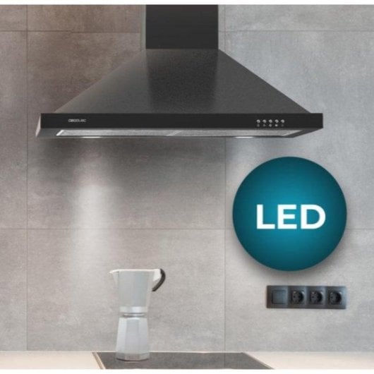 Campana extractora Cecotec Bolero Flux PM 604300 Piramidal 60cm LED Preto