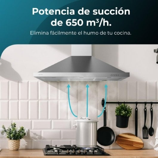 Cecotec Bolero Flux PM 906500 Campana Extractora 90cm A Acero Inoxidable