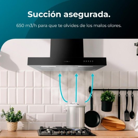 Cecotec Bolero Flux TM 606500 Hotte aspirante 60 cm A Noir
