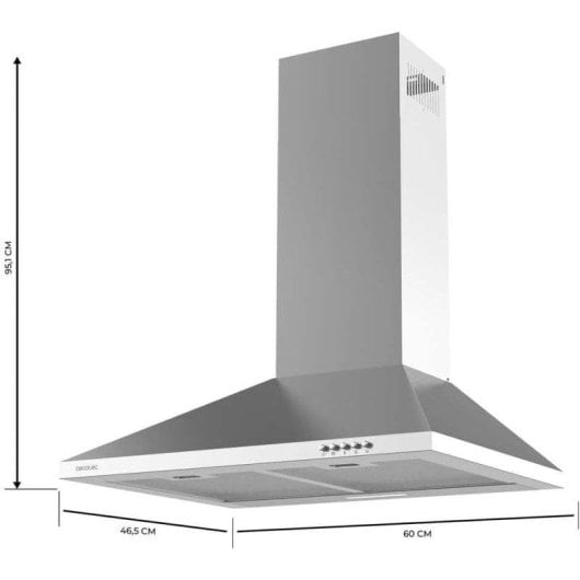 Campana extractora Cecotec Bolero Flux PM 603500 Recirculação 60cm inox filtros carbono