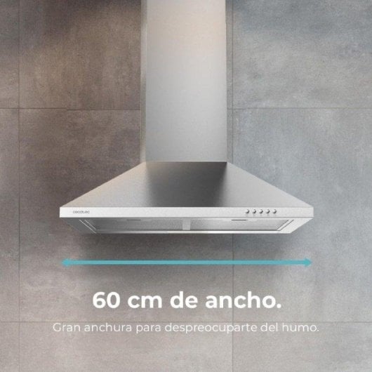 Campana extractora Cecotec Bolero Flux PM 603500 Recirculação 60cm inox filtros carbono