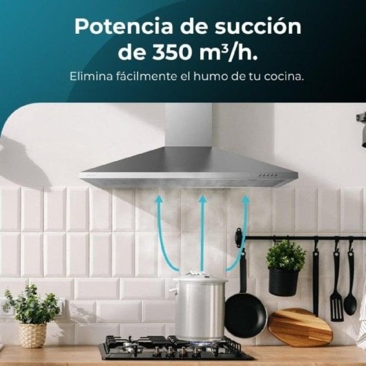 Campana extractora Cecotec Bolero Flux PM 903500 Umluft 90cm LED Edelstahlfilter