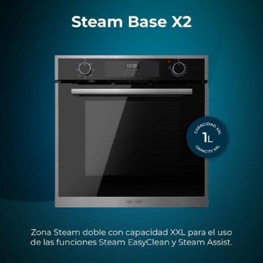 Horno eléctrico Cecotec Bolero Hexa M226000 Edge 72 L Negro Gris con función vapor y autolimpieza
