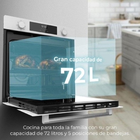 Horno elétrico Cecotec Bolero Hexa M226000 Glass 72L Branco multifunções vapor