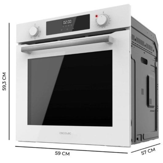 Horno elétrico Cecotec Bolero Hexa M226000 Glass 72L Branco multifunções vapor