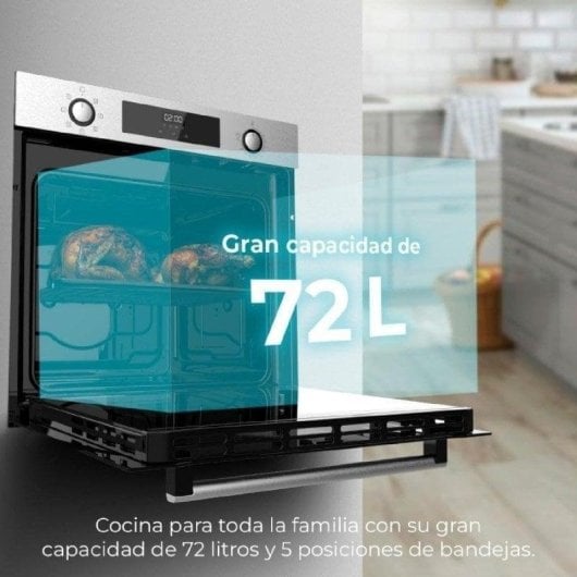 Forno Multifunções Cecotec Bolero Hexa M226000 Hidrolítico 72L 60cm A Vapor Inox Preto