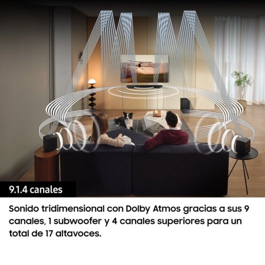 Samsung Soundbar HW-Q930C/ZF Serie Q, 17 speaker, Wireless Dolby Atmos, Audio a 9.1.4 canali, Q-Simphony, Compatibile con Alexa e Google Assistant, Black 2023