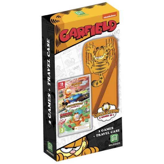 Microids Pack 2 Spiele Garfield Kart Furious Racing und Garfiel Lasagna Party + Nintendo Switch-Hülle