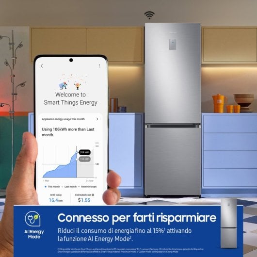 Frigorifero e congelatore Samsung RB34C775CS9/EF Libera installazione 344 LC Acciaio inox